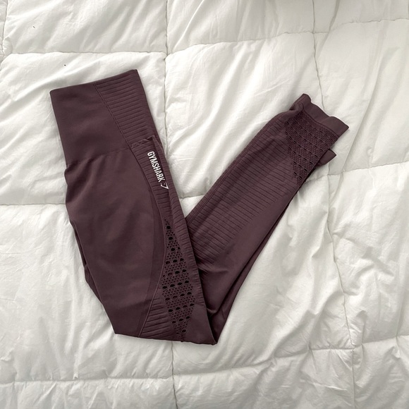 Purple energy seamless gym shark leggings - Picture 1 of 5